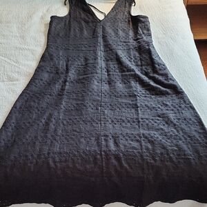 Everlane Black Eyelet Dress Size Large